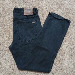 Volcom Mens Solver Modern Straight Jeans SZ 33x30 34 Waist Skater Black Classic